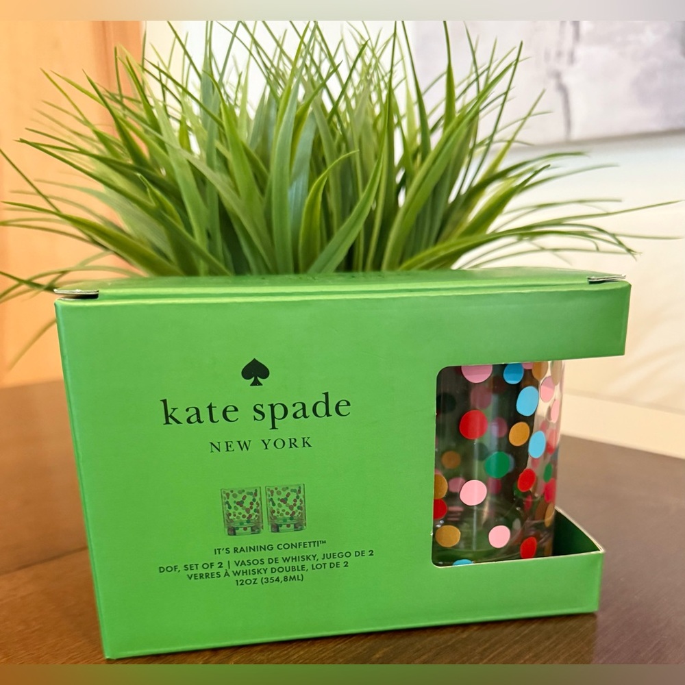 Kate Spade It’s Raining Confetti Double Old Fashioned Glass Set, 2
